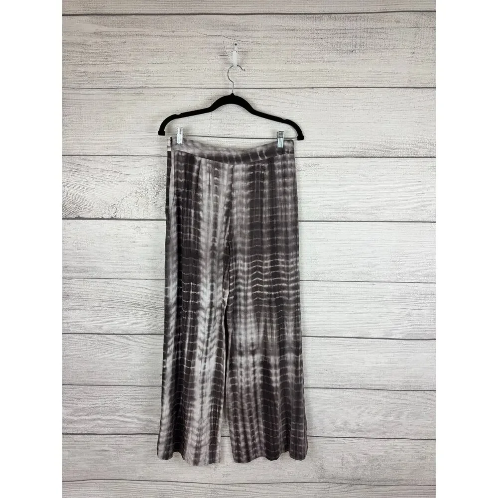 Zara Women's Tie Dye Wrap Linen Wide Leg Pants Size Medium